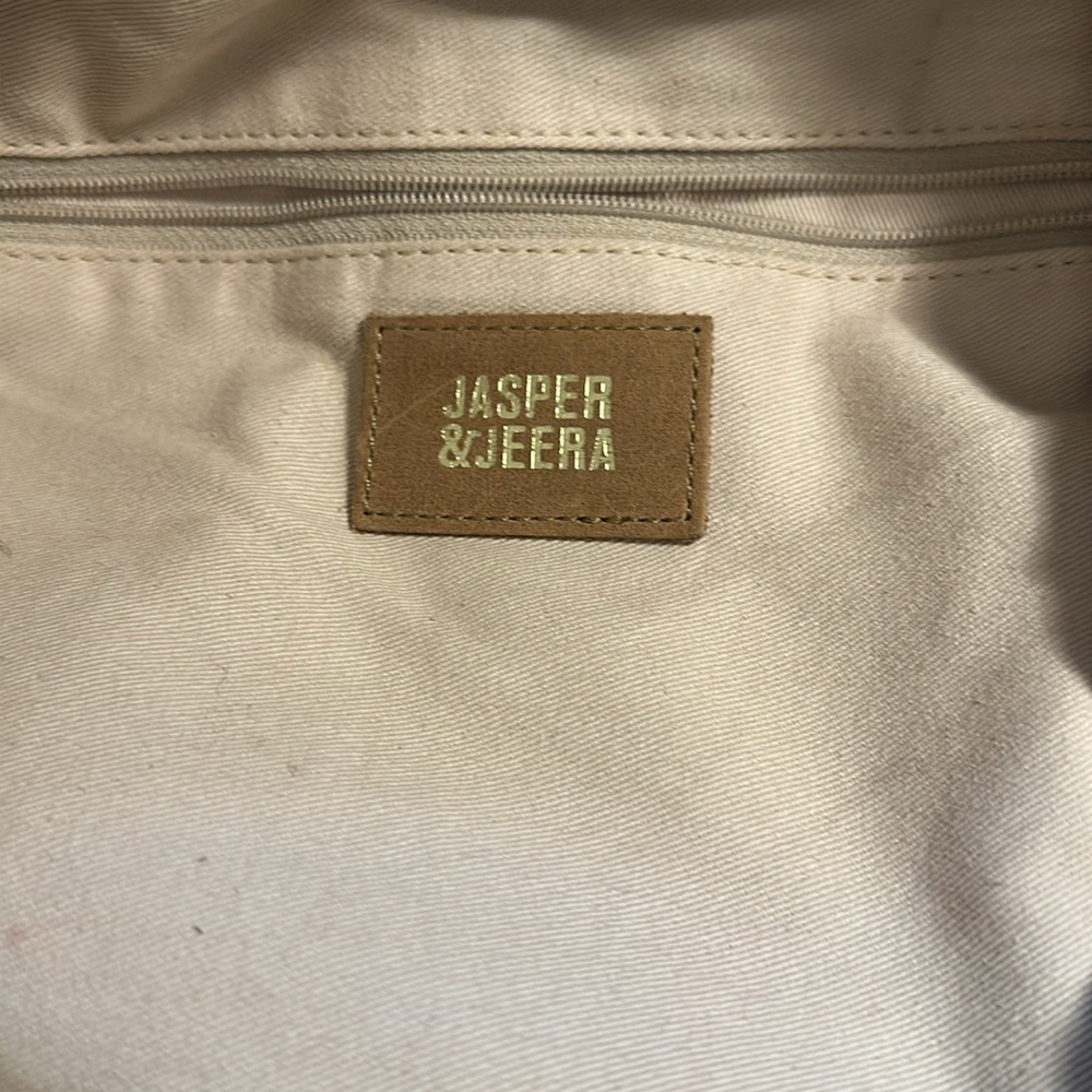 Anthropologie Jasper & Jeera Elegant Cream and Gray Embroidered Beaded Bag - Picture 2 of 14